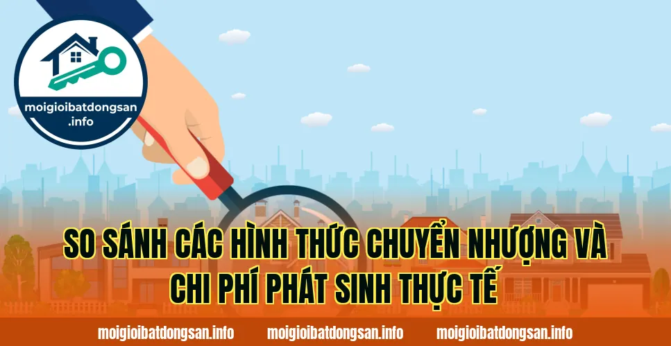 So sánh các hình thức chuyển nhượng và chi phí phát sinh thực tế