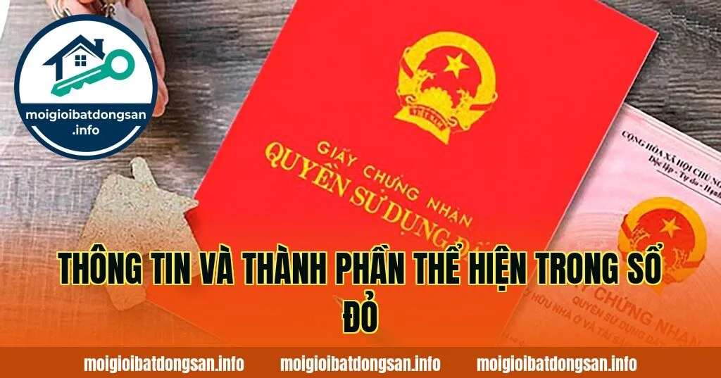 Thông tin và thành phần thể hiện trong sổ đỏ