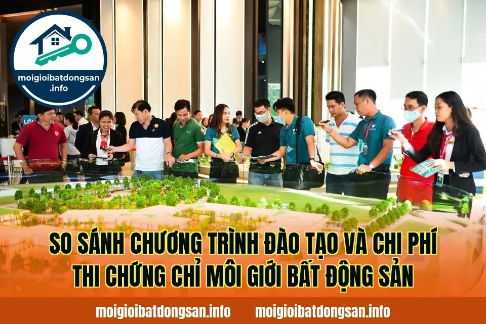 So sánh chương trình đào tạo và chi phí thi chứng chỉ môi giới bất động sản